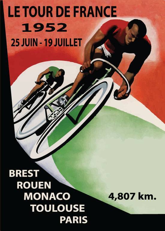 Tour De France 1952 – Vintage/Retro plakater
