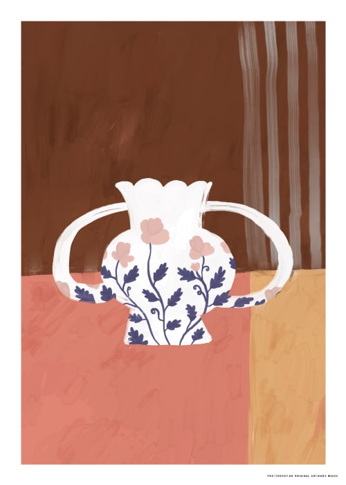 Terracotta Peach Flower Vase – Kunst