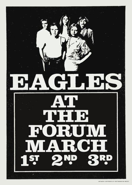 The Eagles 1980 Los Angeles Concert – Vintage/Retro plakater