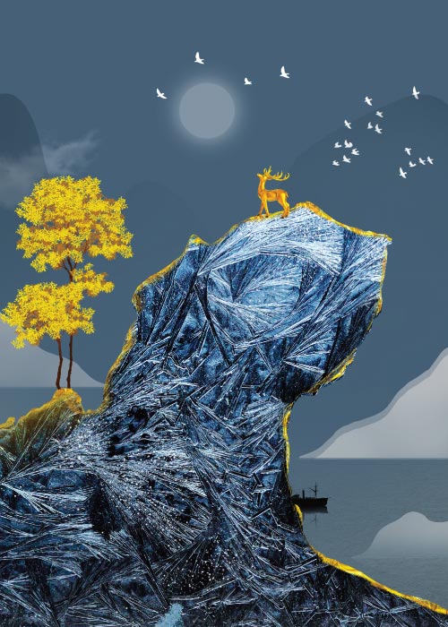 The Mountain And The Deer – Grafiske Plakater