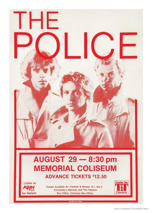 The Police Concert At Memorial Coliseum – Vintage/Retro plakater