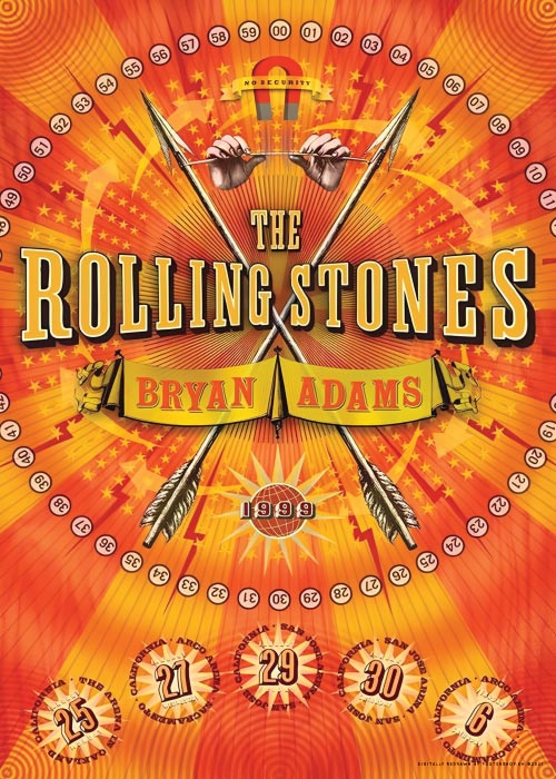 The Rolling Stones Concert With Bryan Adams 1999 – Vintage/Retro plakater