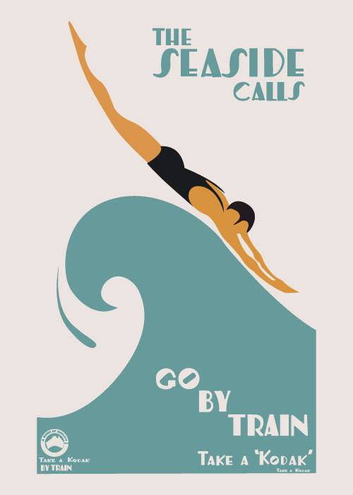 The Seaside Calls – Vintage/Retro plakater