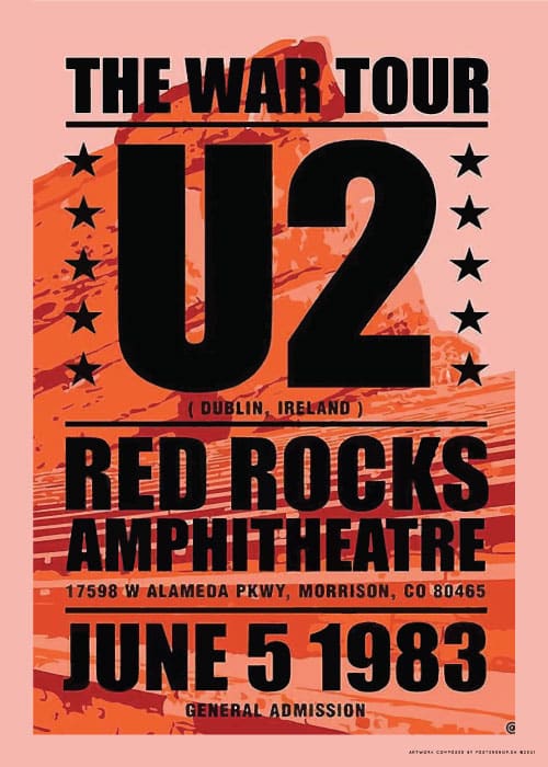 U2 1983 Morrison Concert – Vintage/Retro plakater