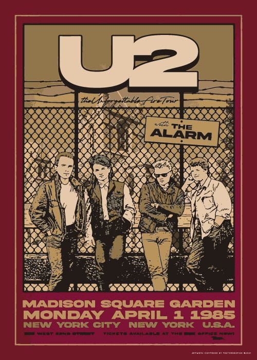 U2 1983 New York Concert – Vintage/Retro plakater