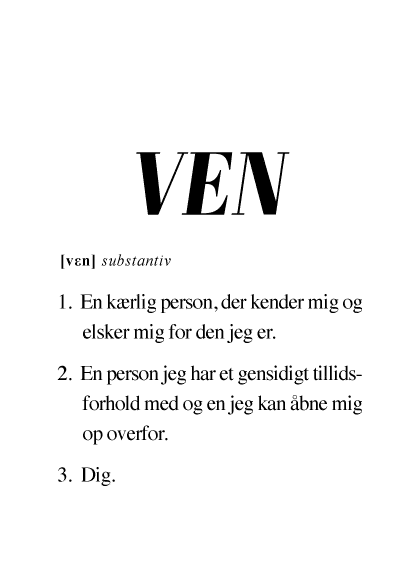 Ven – Tekstplakater