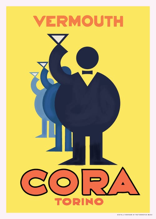 Vermouth Cora Torina – Vintage/Retro plakater