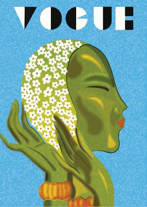 Vogue 1931 Green Face – Vintage/Retro plakater