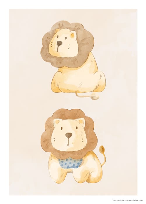 WATERCOLOR LIONS – Børneplakater