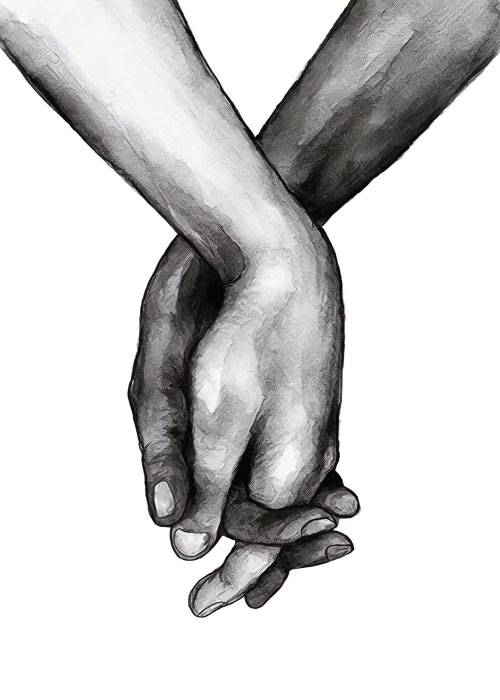 Watercolour Holding Hands – Grafiske Plakater