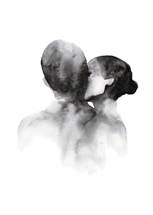 Watercolour Kiss – Kunst
