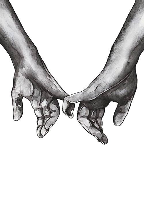 Watercolour Pinky Promise – Kunst