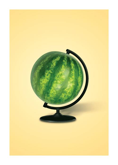 Watermelon Globe – Digital Art