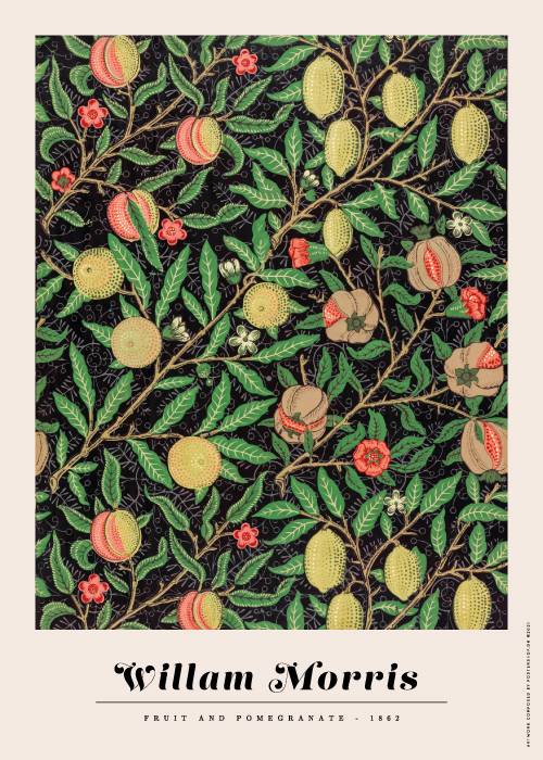 William Morris Black And Fruits – Kunst