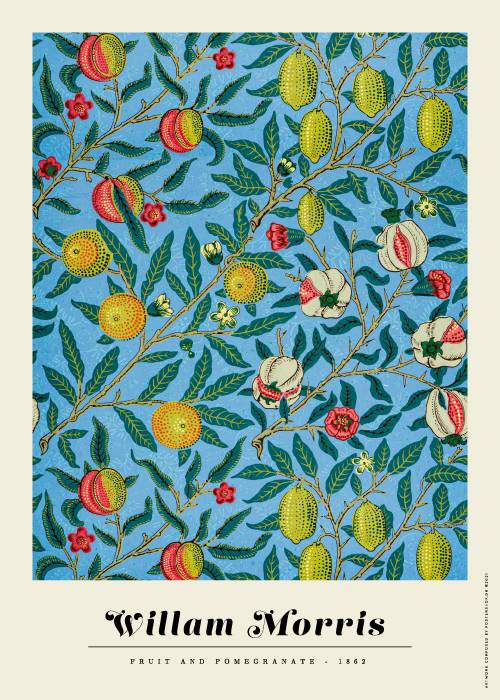 William Morris Blue And Fruit – Kunst