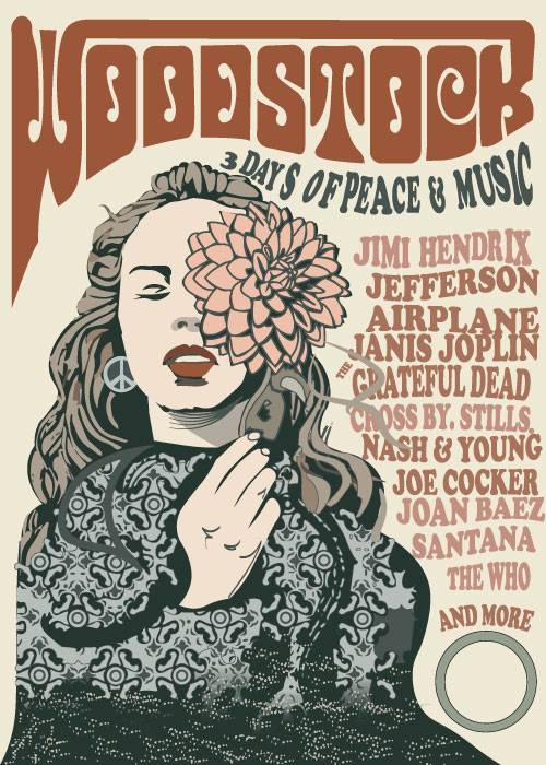 Woodstock 3 Days Of Peace – Vintage/Retro plakater