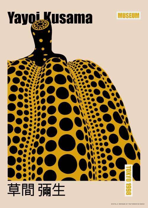 Yayoi Kusama Yellow And Black Pumpkin – Kunst