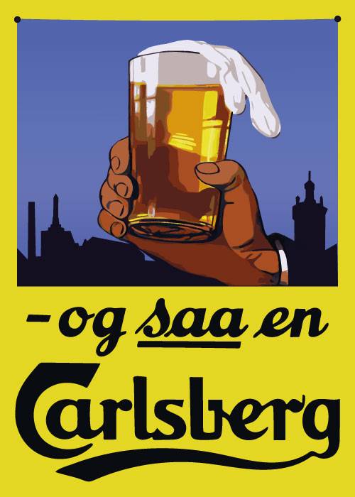 Yellow Carlsberg Poster – Vintage/Retro plakater