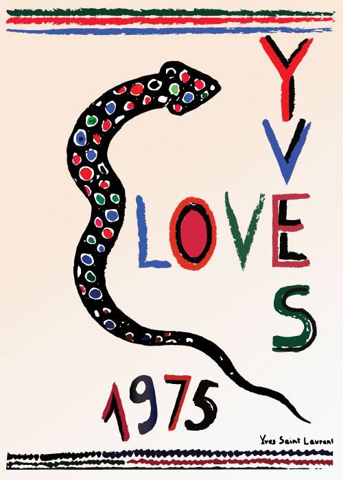 Yves Saint Laurent 1975 Love – Vintage/Retro plakater