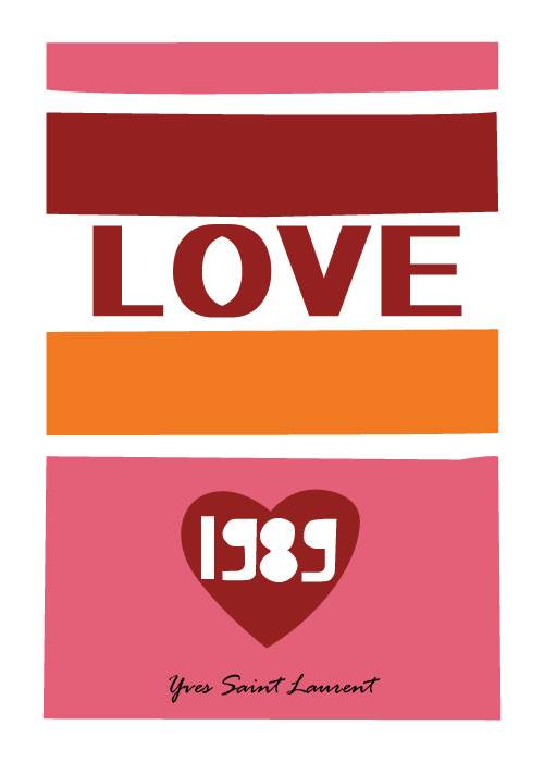Yves Saint Laurent 1989 Love Poster – Vintage/Retro plakater