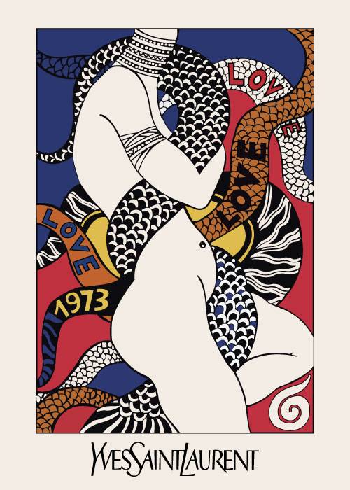 Yves Saint Laurent 1973 Love – Vintage/Retro plakater