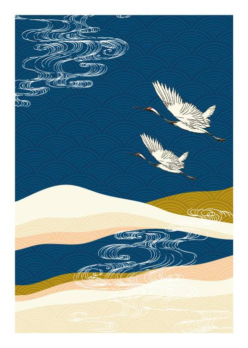 Cranes In Wild Art – Grafiske Plakater