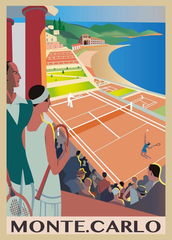 Monte Carlo Tennis – Vintage/Retro plakater