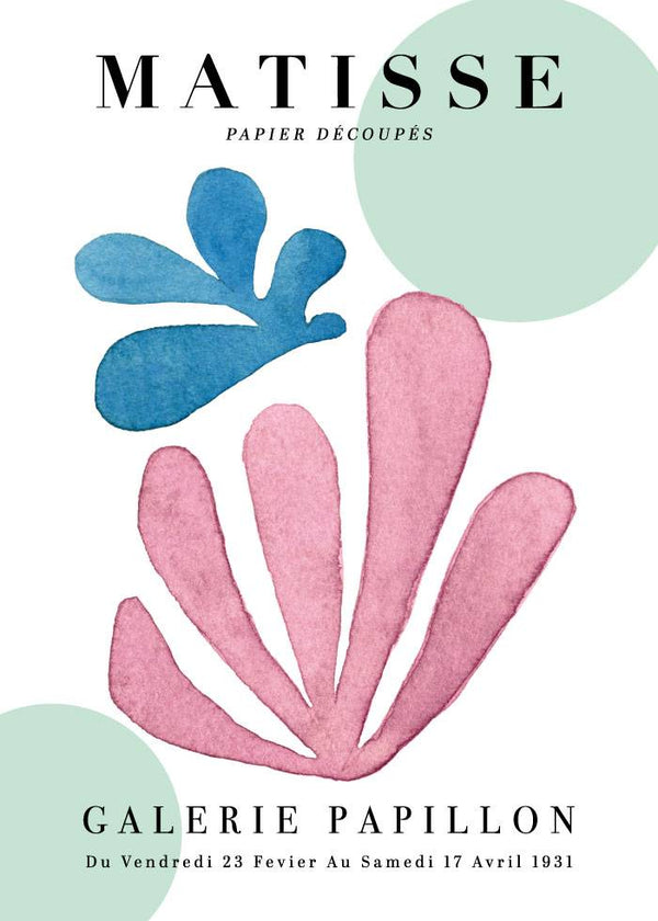 Pink And Blue Leaves – Kunst