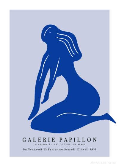 Henri Matisse Blue No. 2 Galerie Papillon kunstplakat 1952