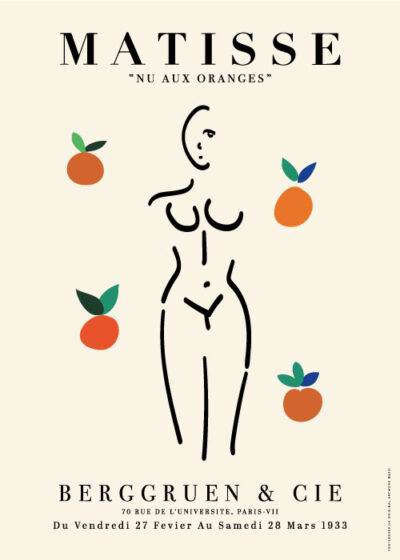 Henri Matisse kunstplakat "Nu aux Oranges" fra Postershop.dk