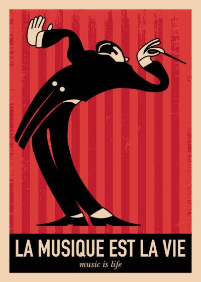 Fransk Vintage Orkester Retro Plakat L Plakater L Postershop Dk