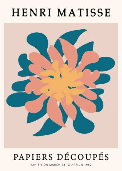 Henri Matisse inspireret plakat "Matisse Nenuphar" - Farverig blomsterdesign, trykt på bæredygtigt papir