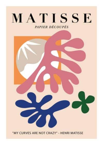 Henri Matisse "Curves" kunstplakat - organiske former og enkle linjer.